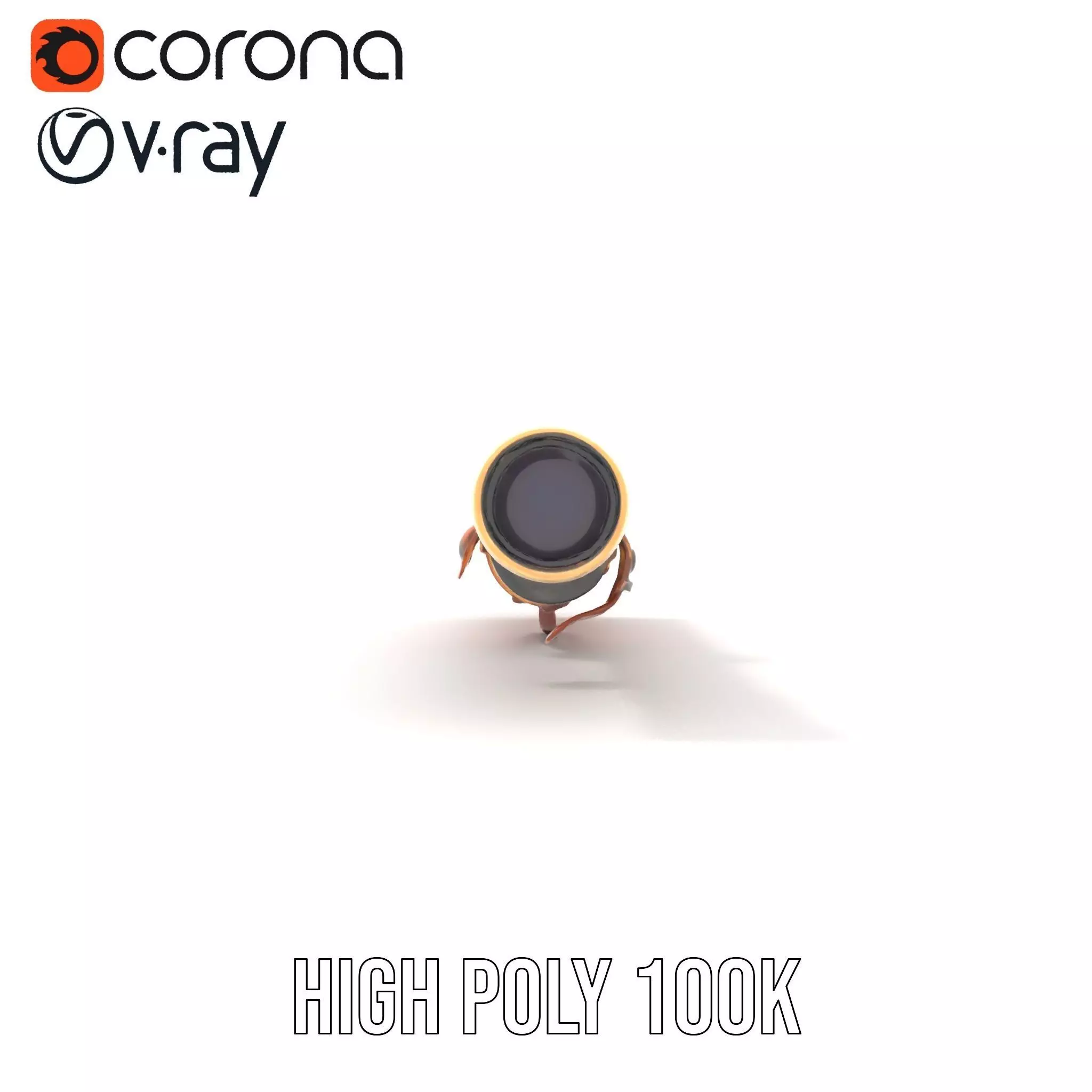 Antique Brass Telescope model pack Low-poly 3D model_27