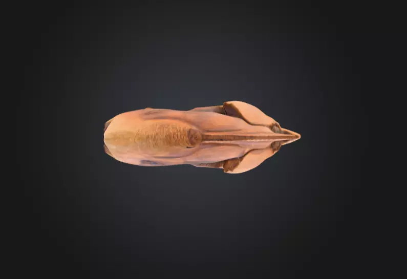 Wooden Fish Sculpture Low-poly 3D model_9