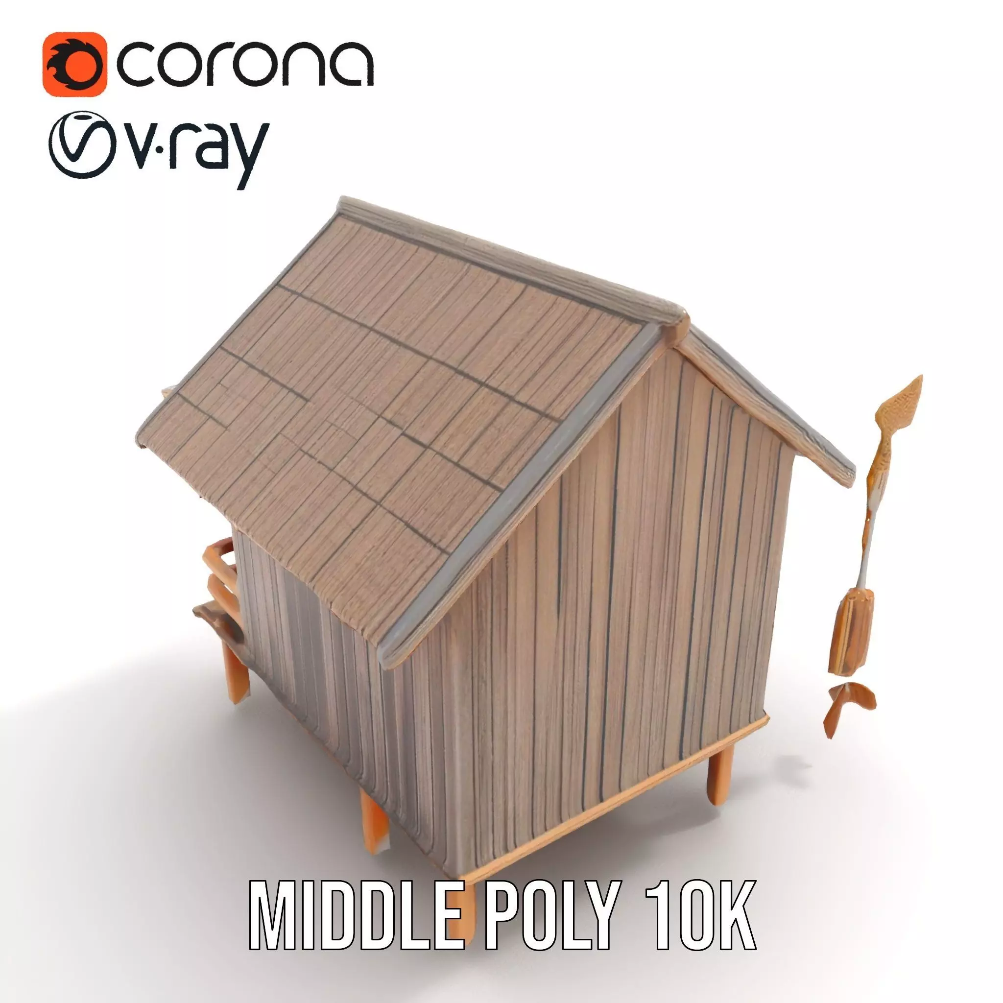 Rustic Thai House model pack Low-poly 3D model_6