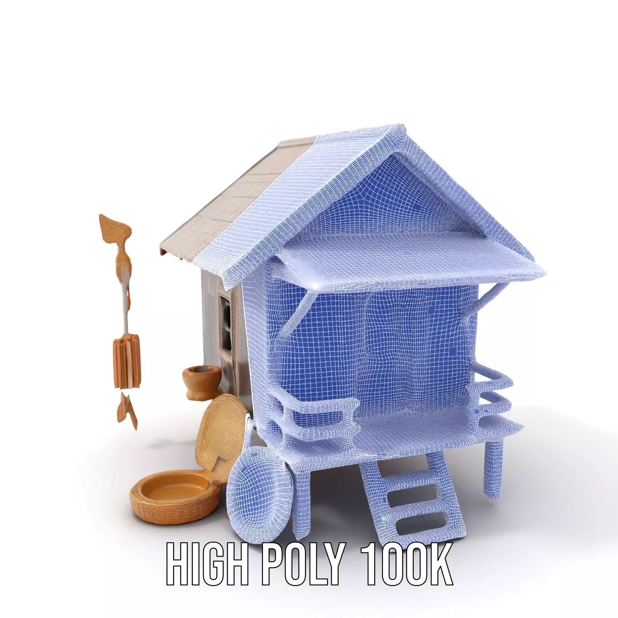 Rustic Thai House model pack Low-poly 3D model_5