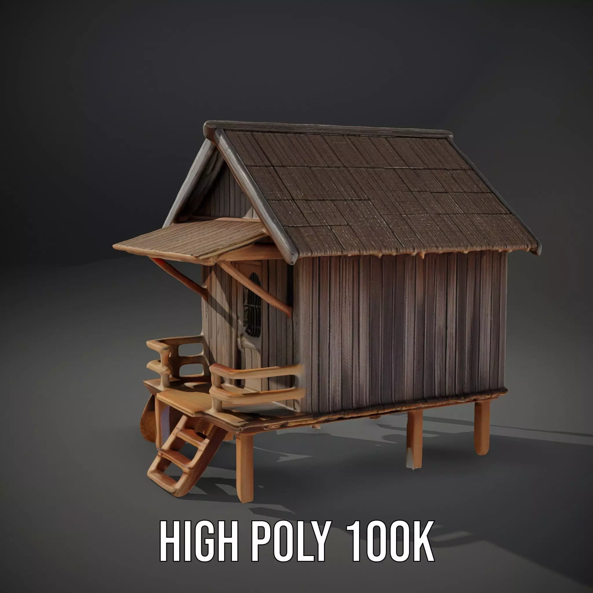 Rustic Thai House model pack Low-poly 3D model_11