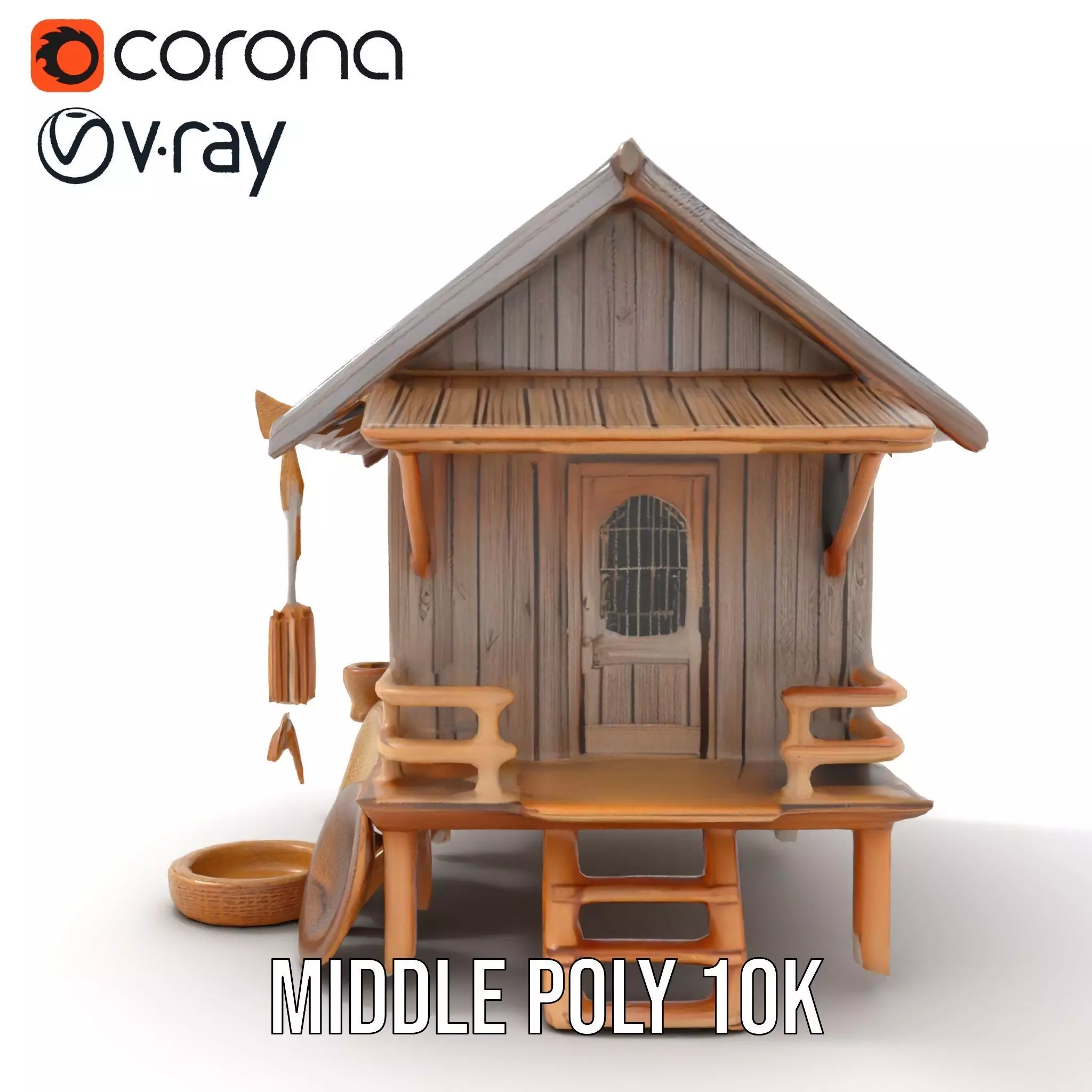 Rustic Thai House model pack Low-poly 3D model_20