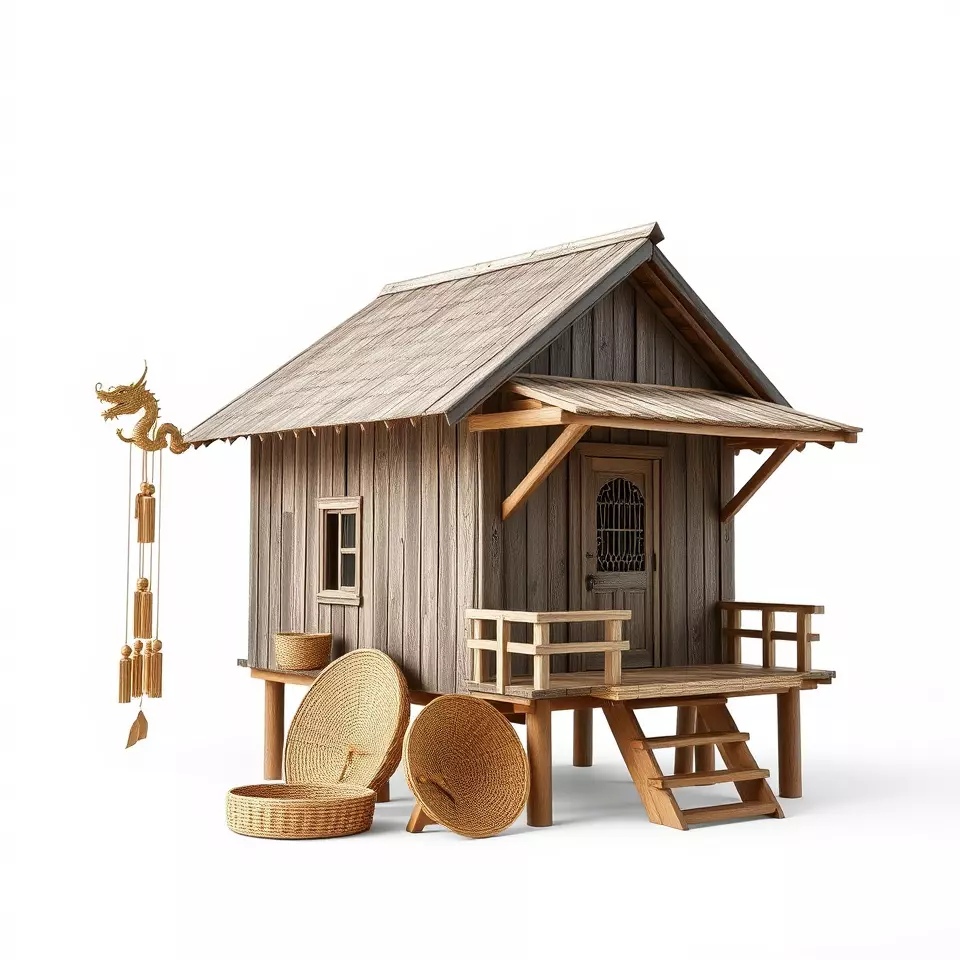 Rustic Thai House model pack Low-poly 3D model_3