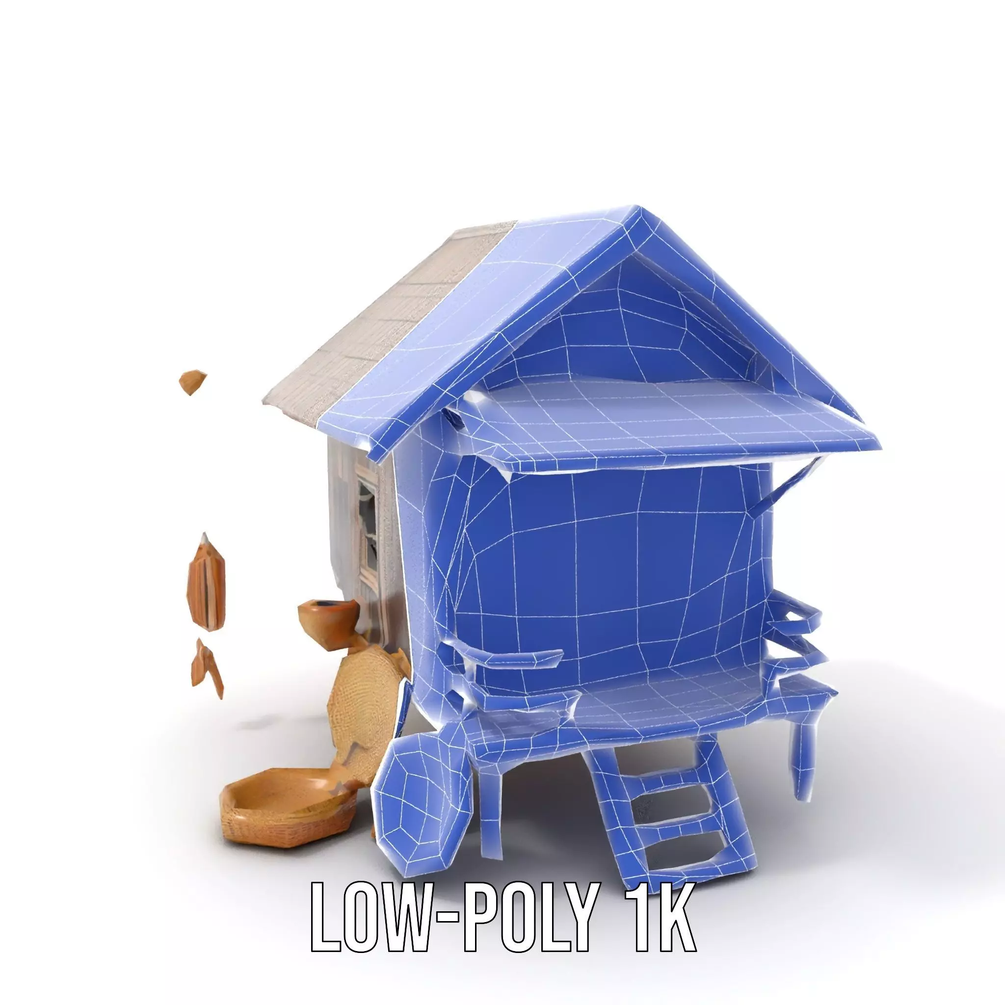 Rustic Thai House model pack Low-poly 3D model_21