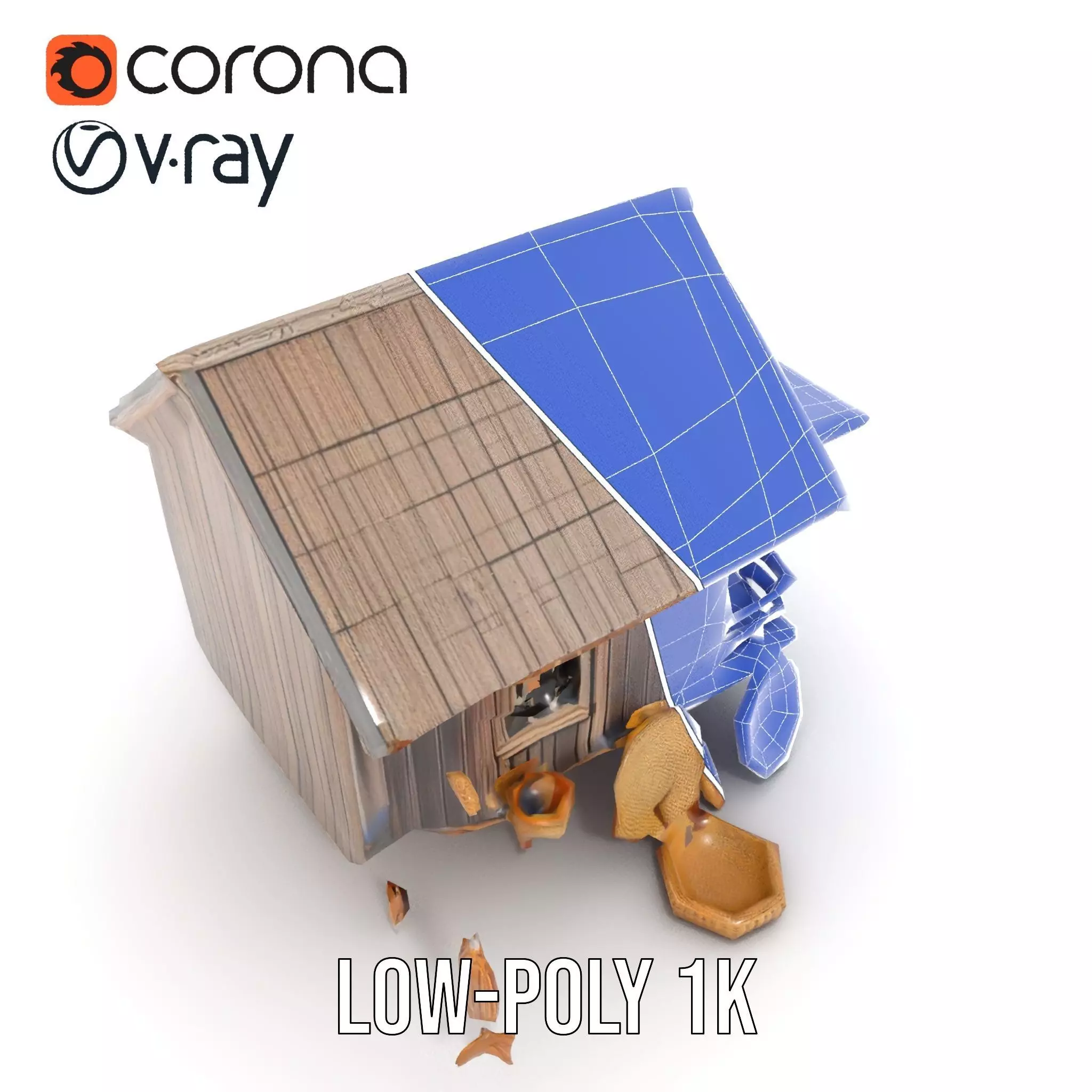 Rustic Thai House model pack Low-poly 3D model_24