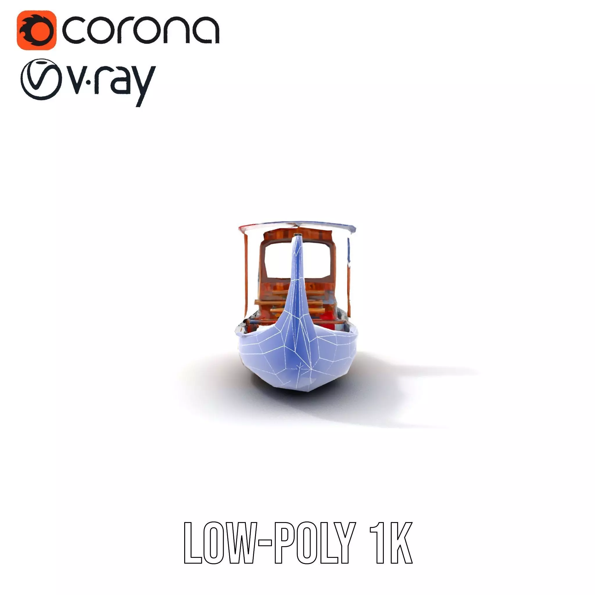 Venetian Gondola model pack Low-poly 3D model_17