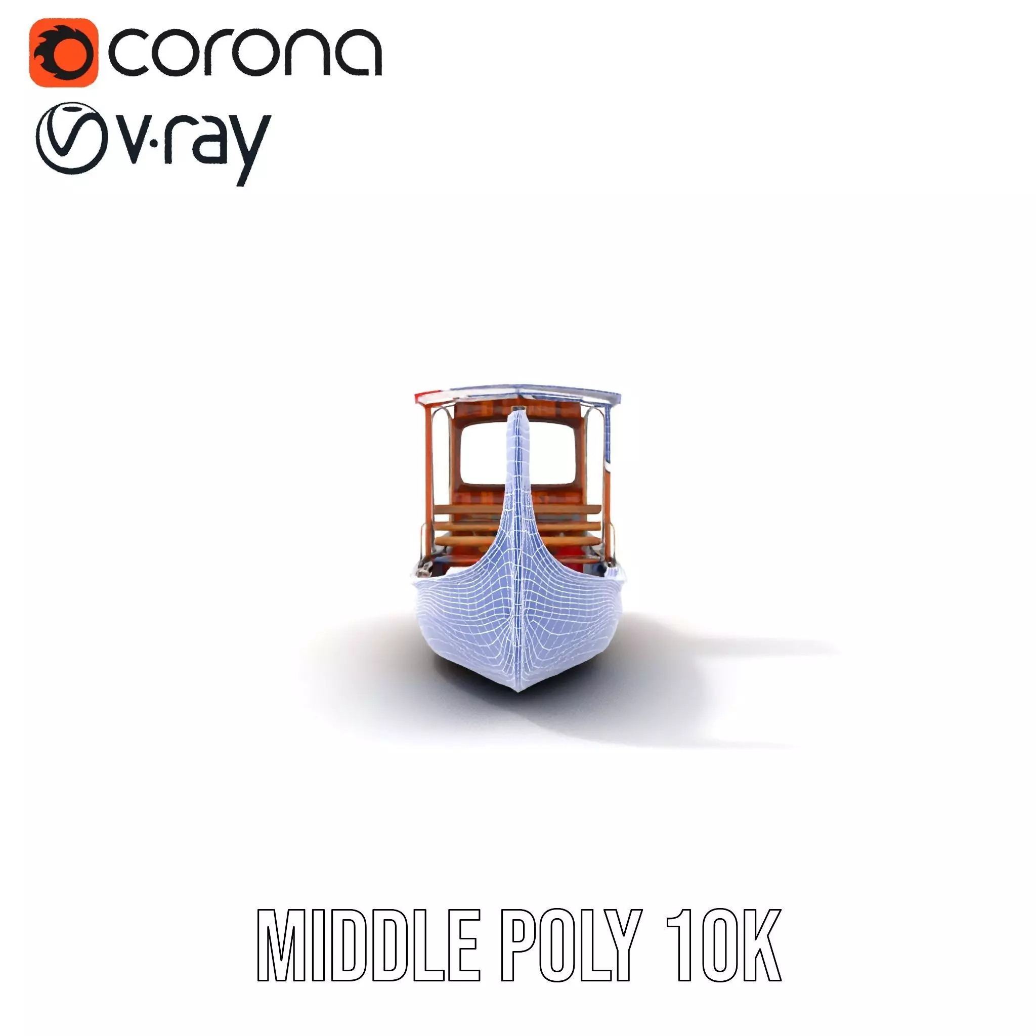 Venetian Gondola model pack Low-poly 3D model_30