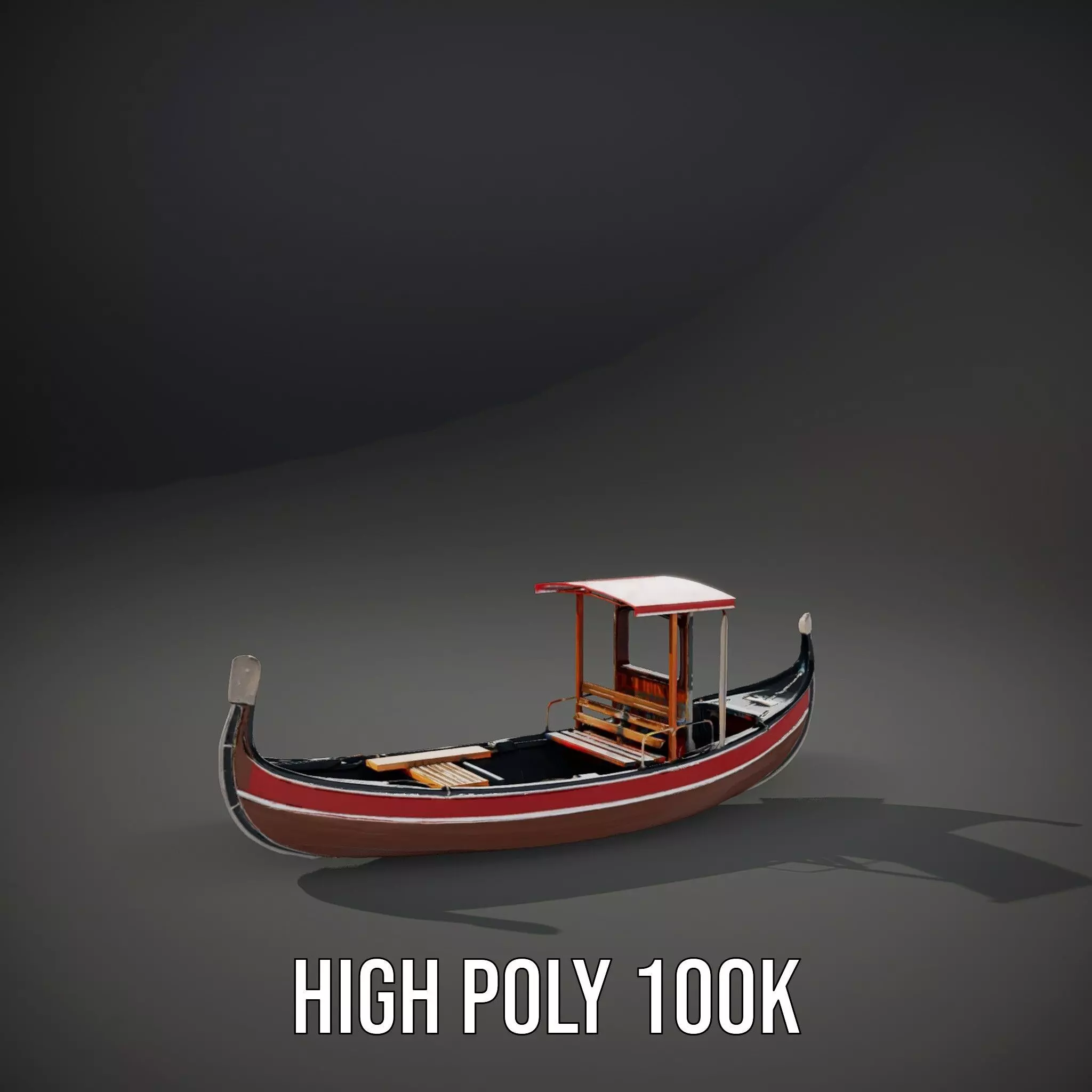 Venetian Gondola model pack Low-poly 3D model_11