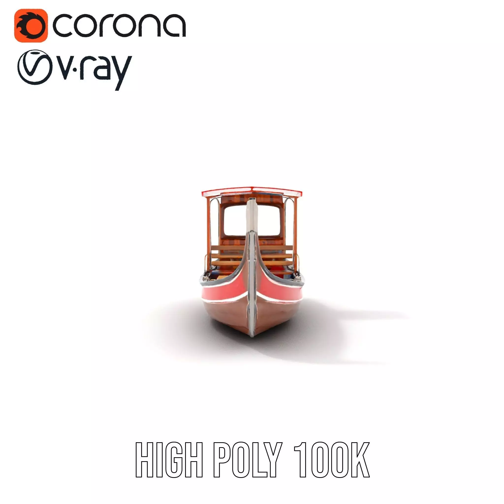 Venetian Gondola model pack Low-poly 3D model_27