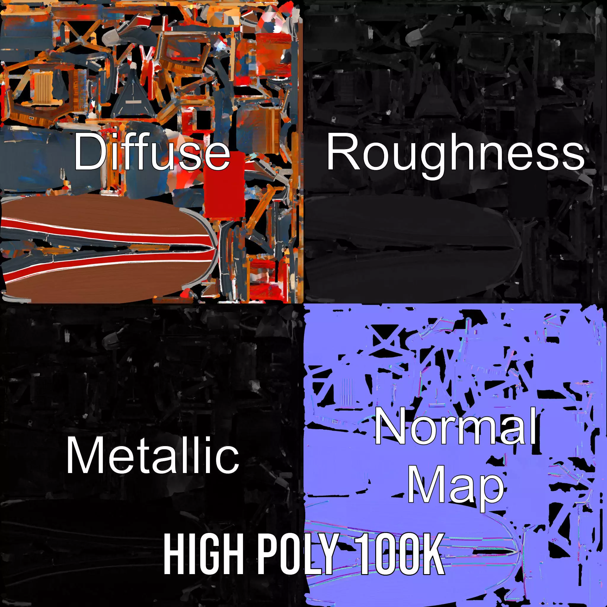 Venetian Gondola model pack Low-poly 3D model_4