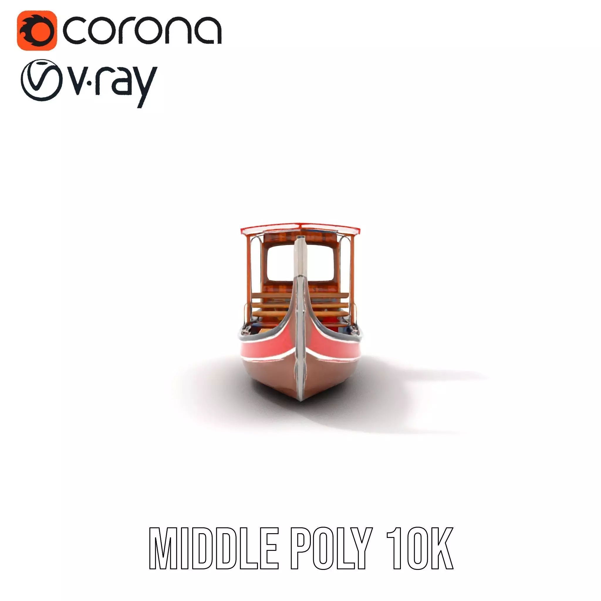 Venetian Gondola model pack Low-poly 3D model_16