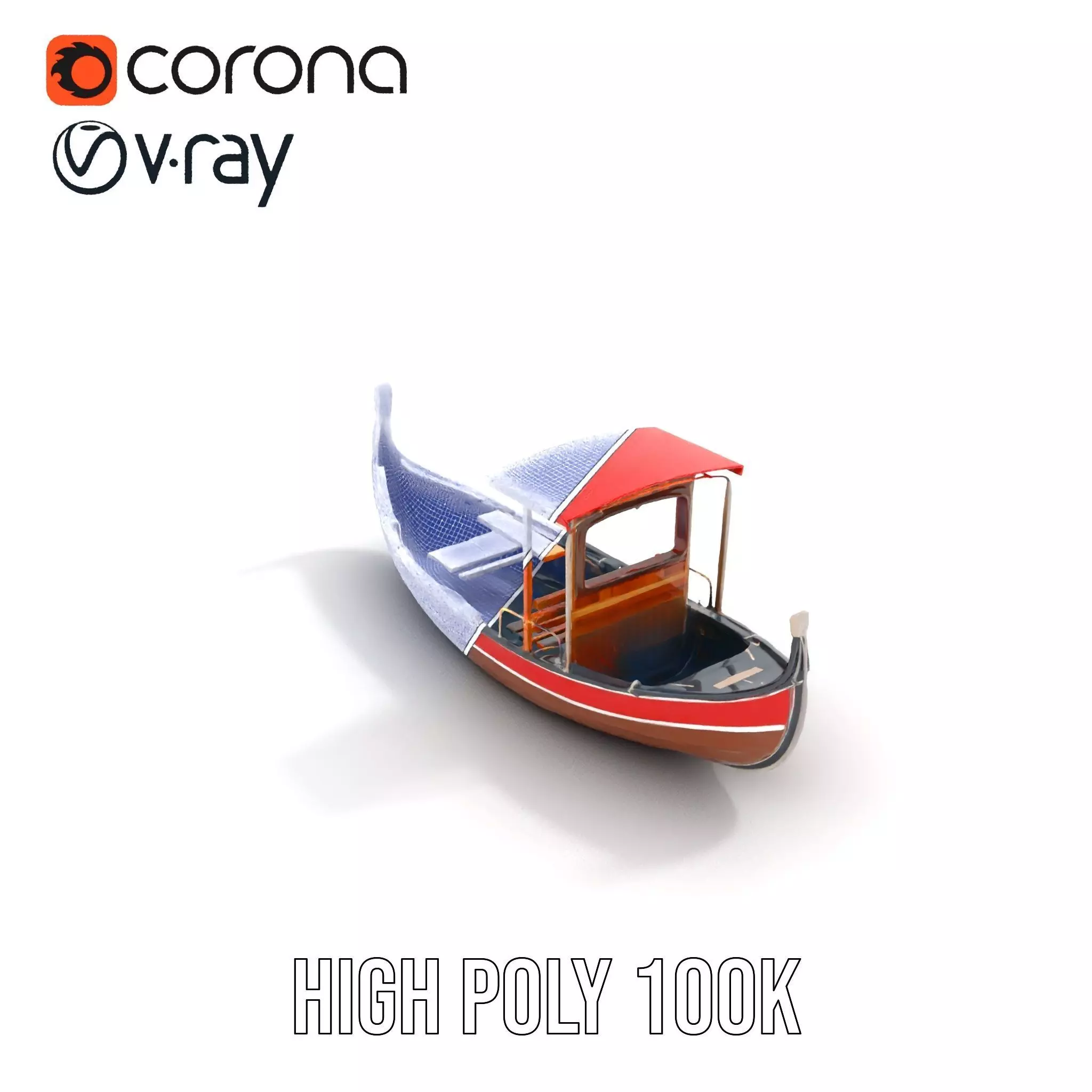 Venetian Gondola model pack Low-poly 3D model_34