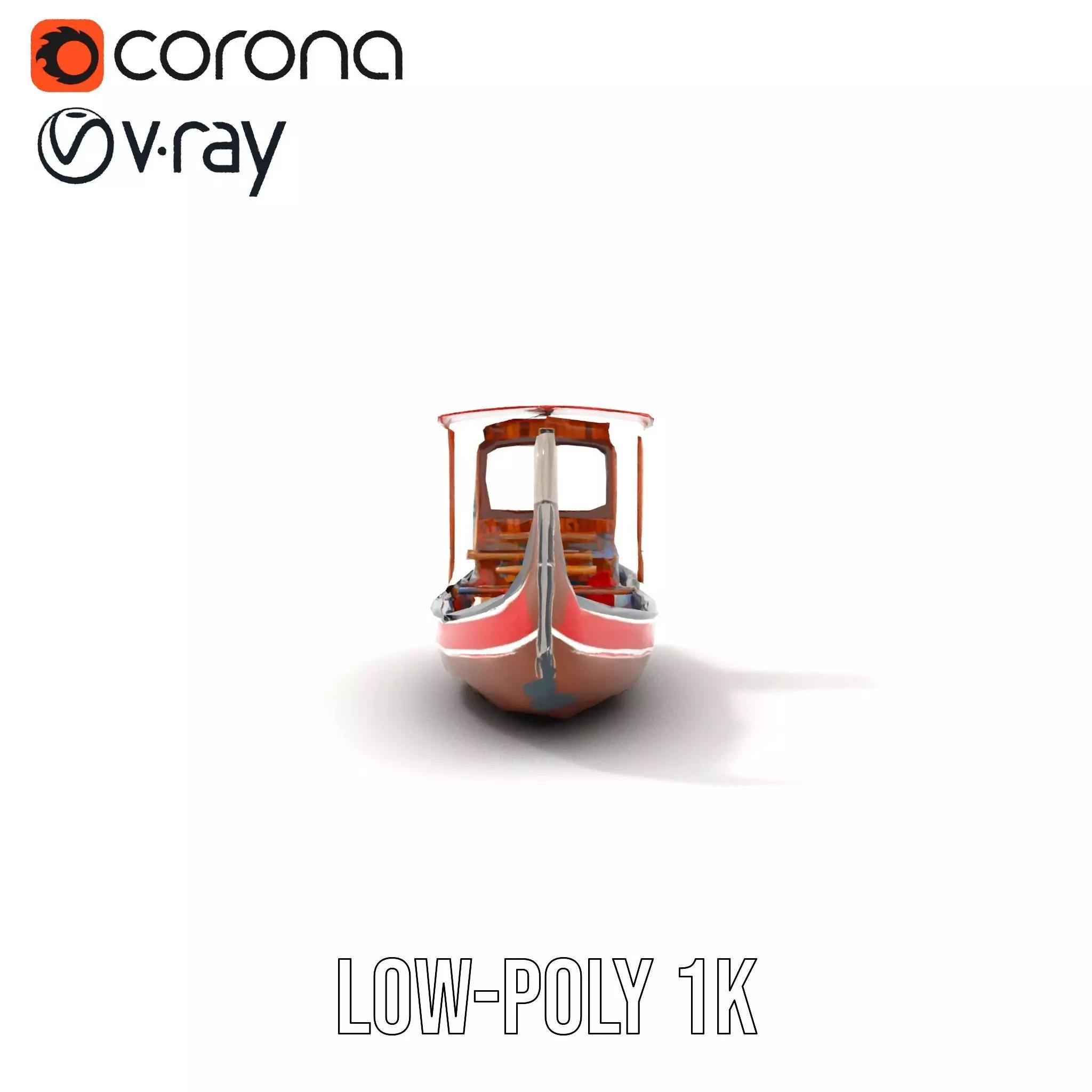 Venetian Gondola model pack Low-poly 3D model_20