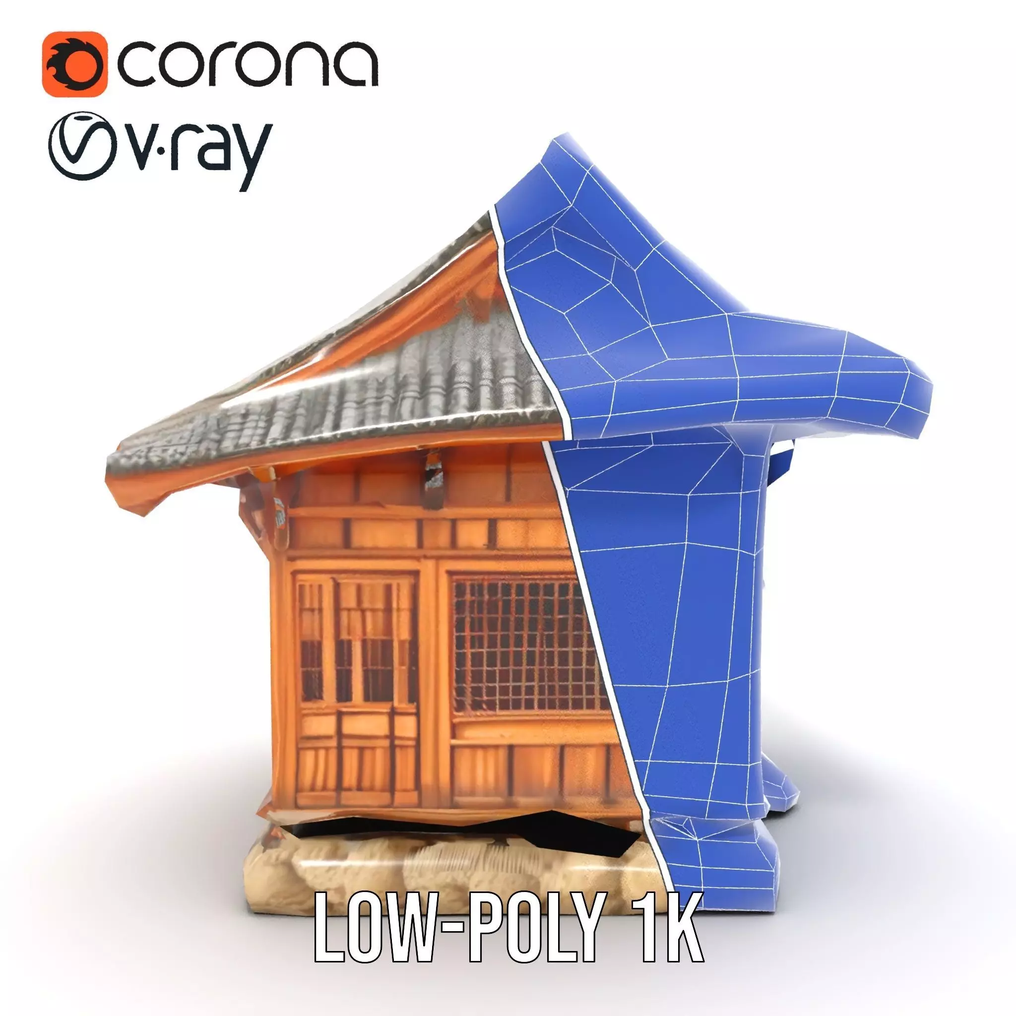 Wooden Pagoda Architecture model pack Low-poly 3D model_31