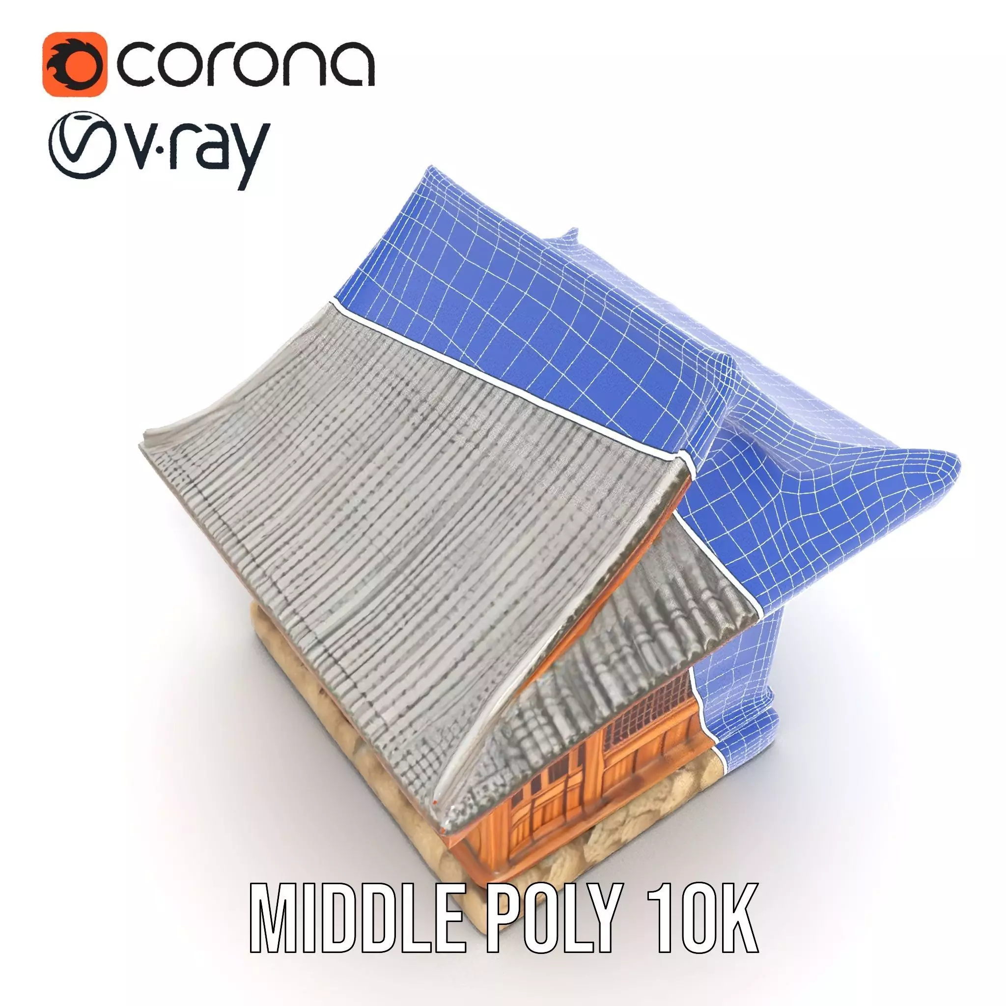 Wooden Pagoda Architecture model pack Low-poly 3D model_25