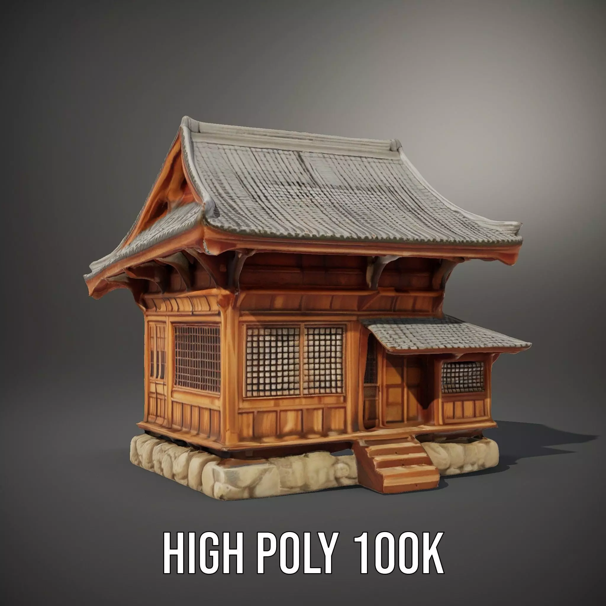 Wooden Pagoda Architecture model pack Low-poly 3D model_9