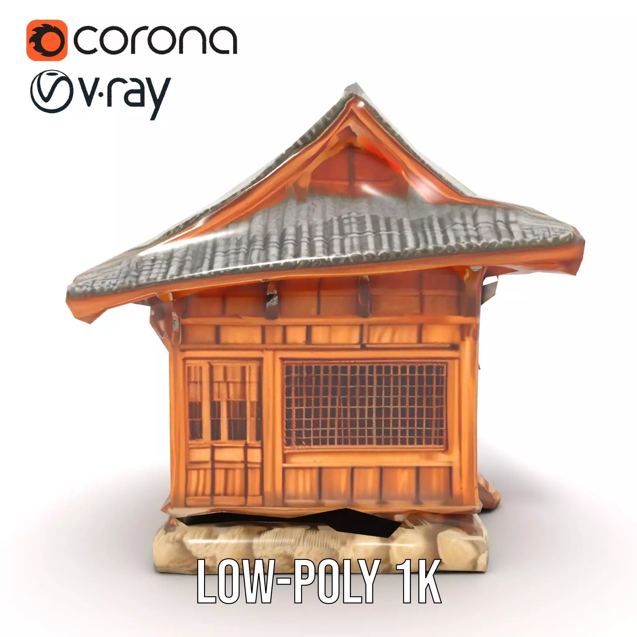 Wooden Pagoda Architecture model pack Low-poly 3D model_20