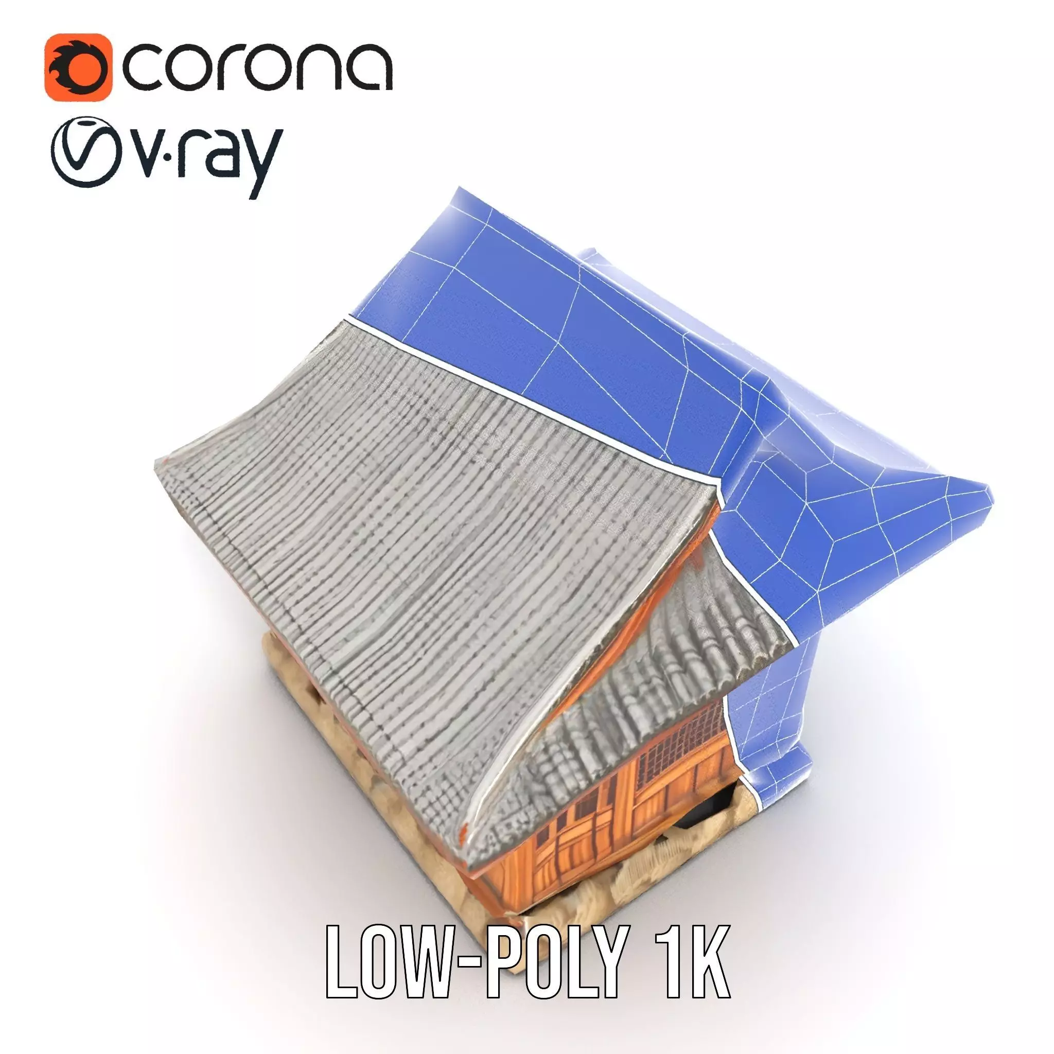 Wooden Pagoda Architecture model pack Low-poly 3D model_29