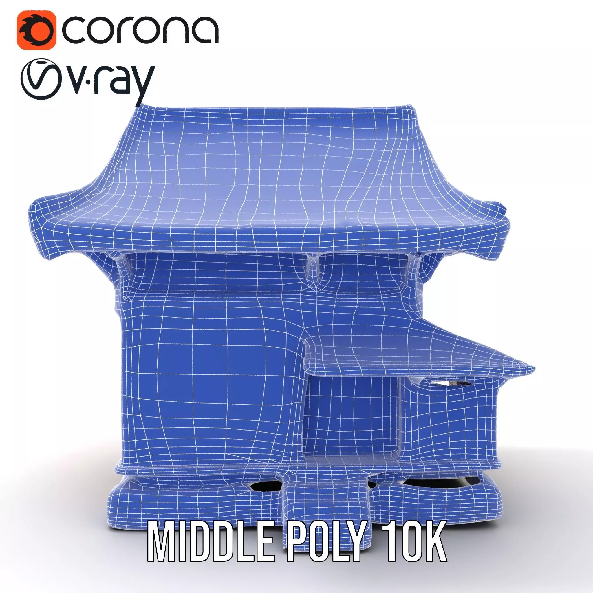 Wooden Pagoda Architecture model pack Low-poly 3D model_28