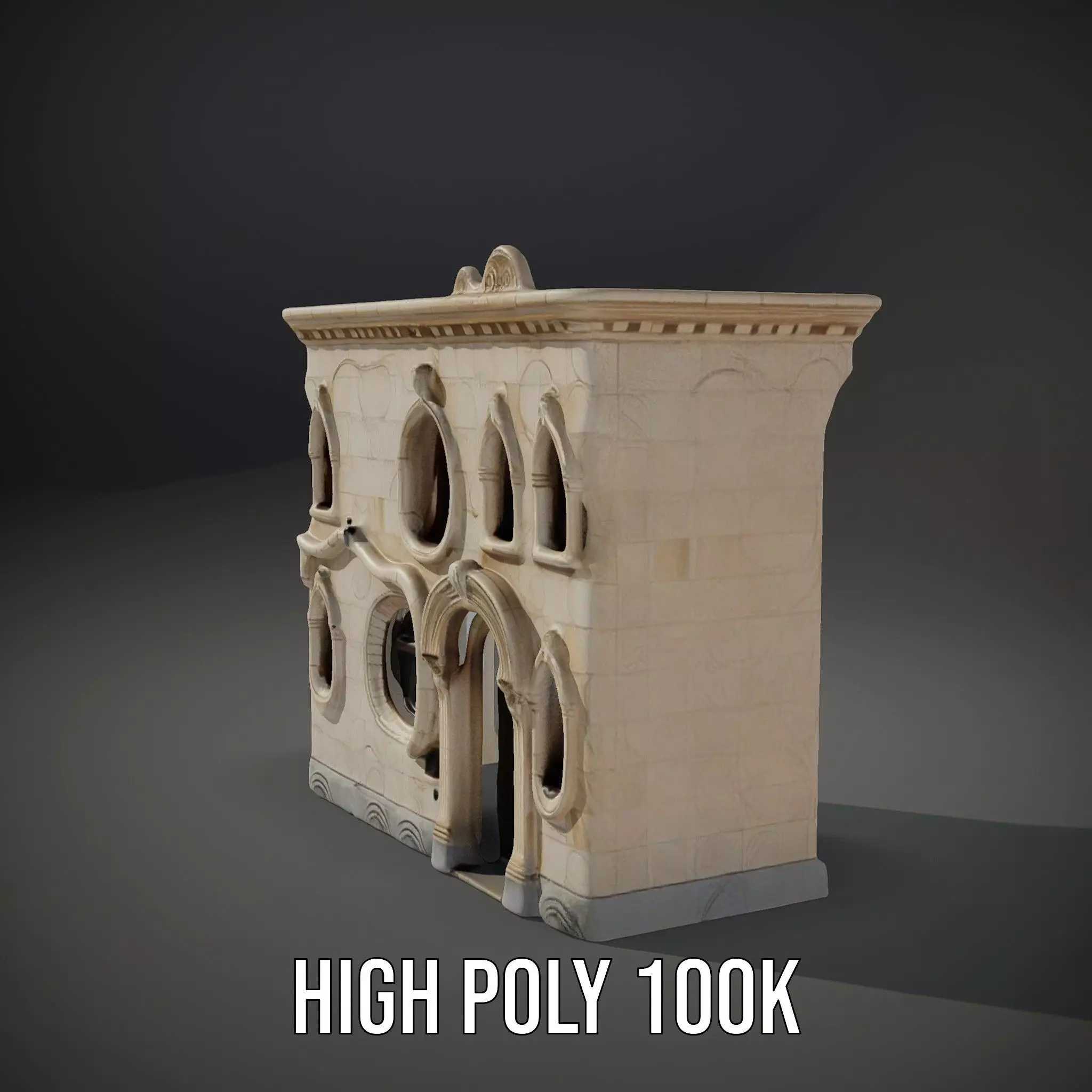 Art Nouveau Facade model pack Low-poly 3D model_9