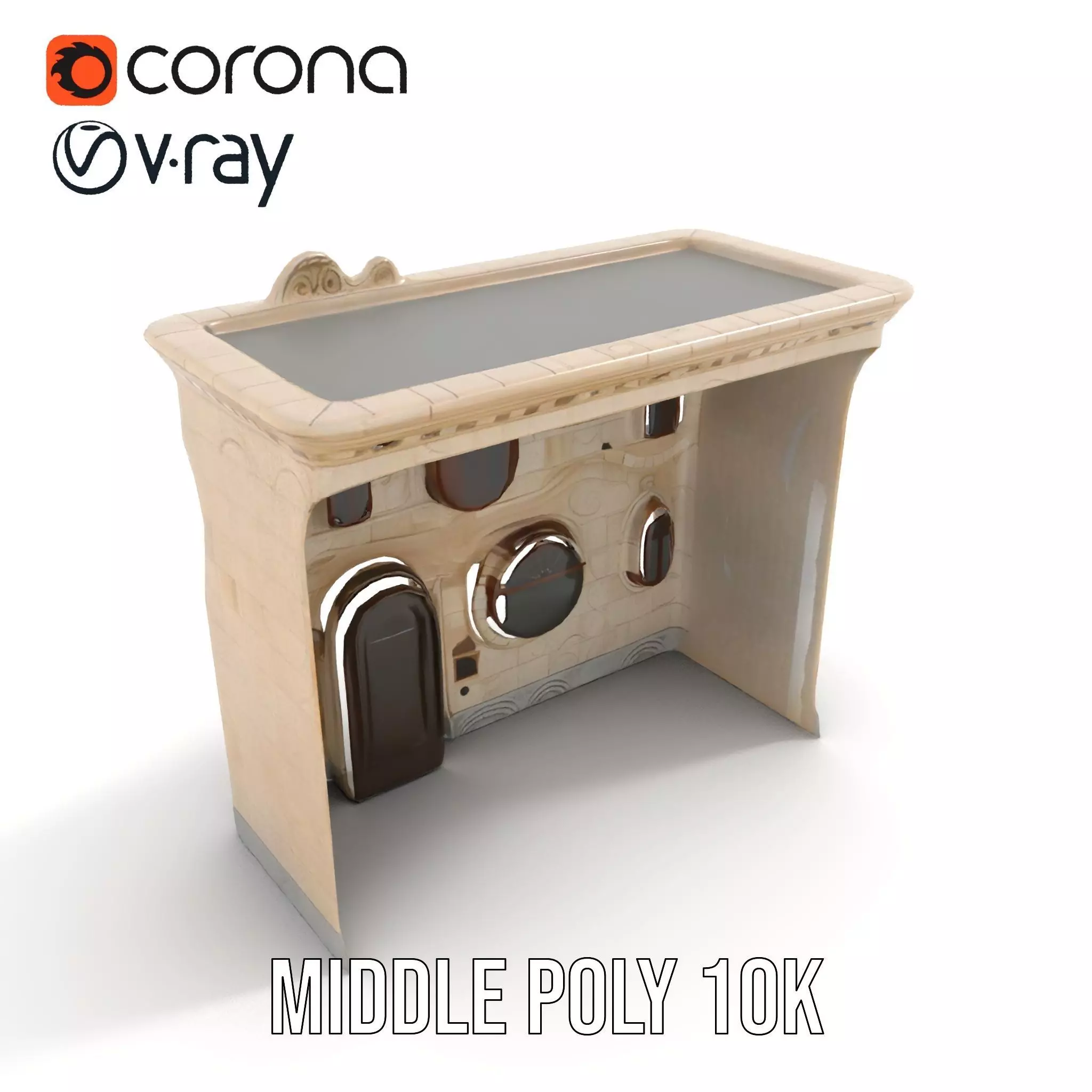 Art Nouveau Facade model pack Low-poly 3D model_12