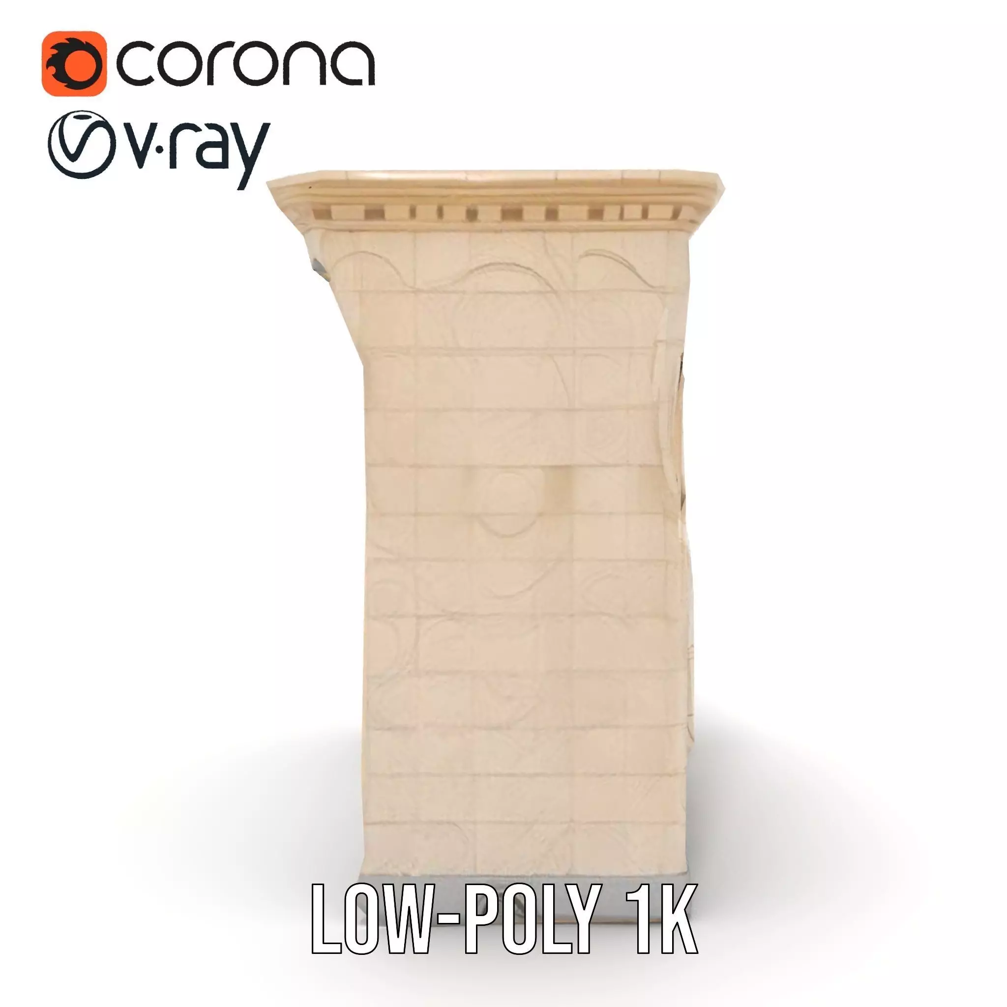 Art Nouveau Facade model pack Low-poly 3D model_15