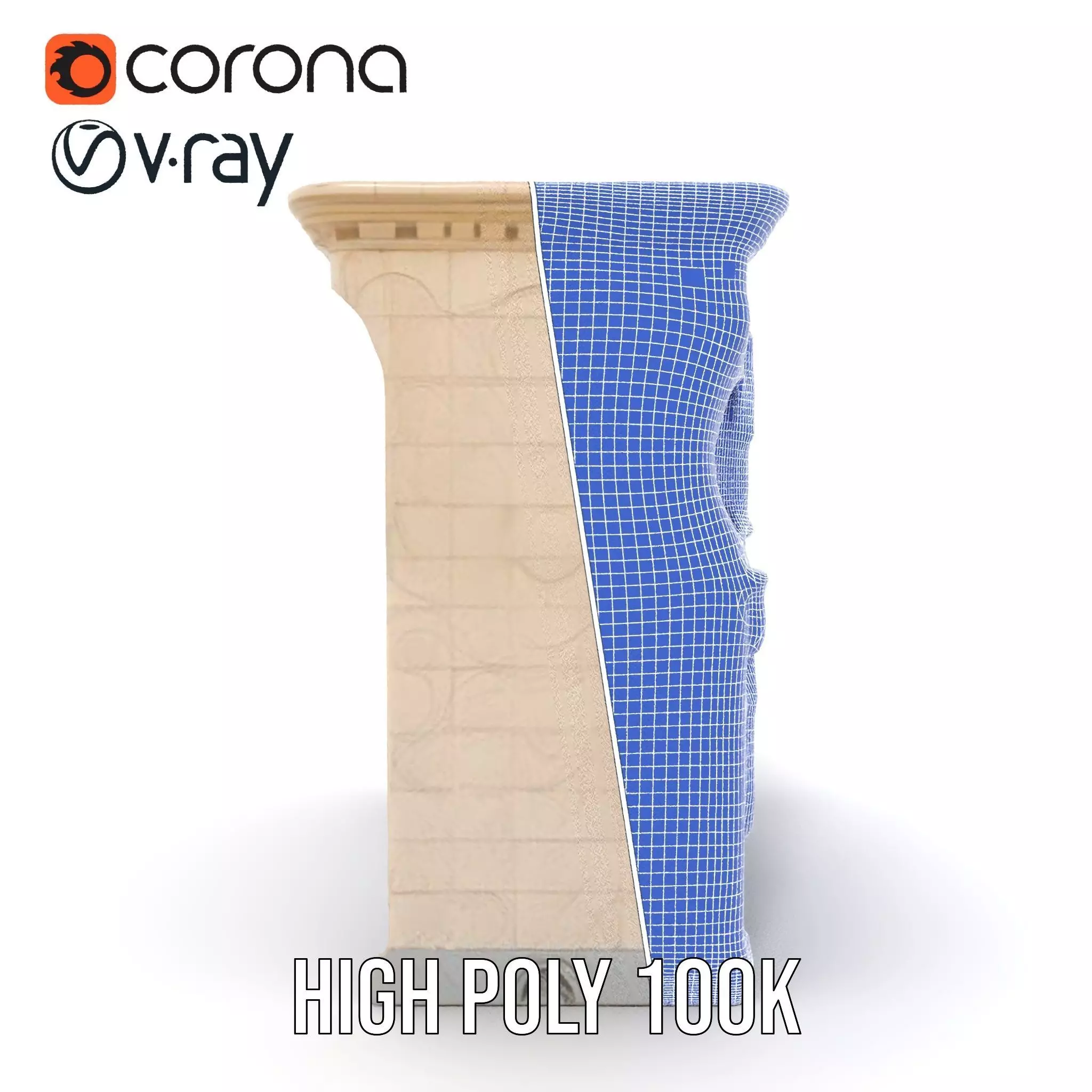 Art Nouveau Facade model pack Low-poly 3D model_30