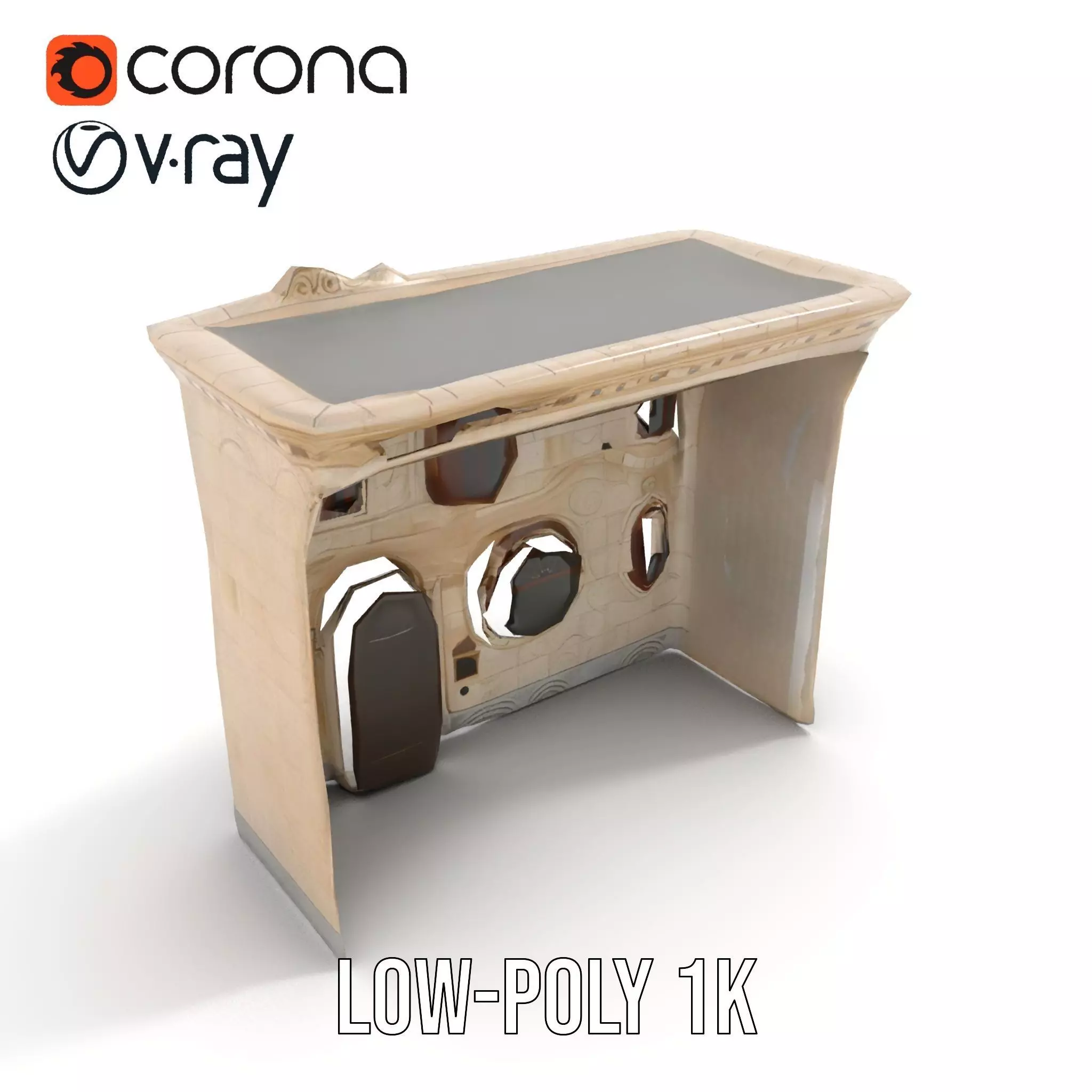 Art Nouveau Facade model pack Low-poly 3D model_8