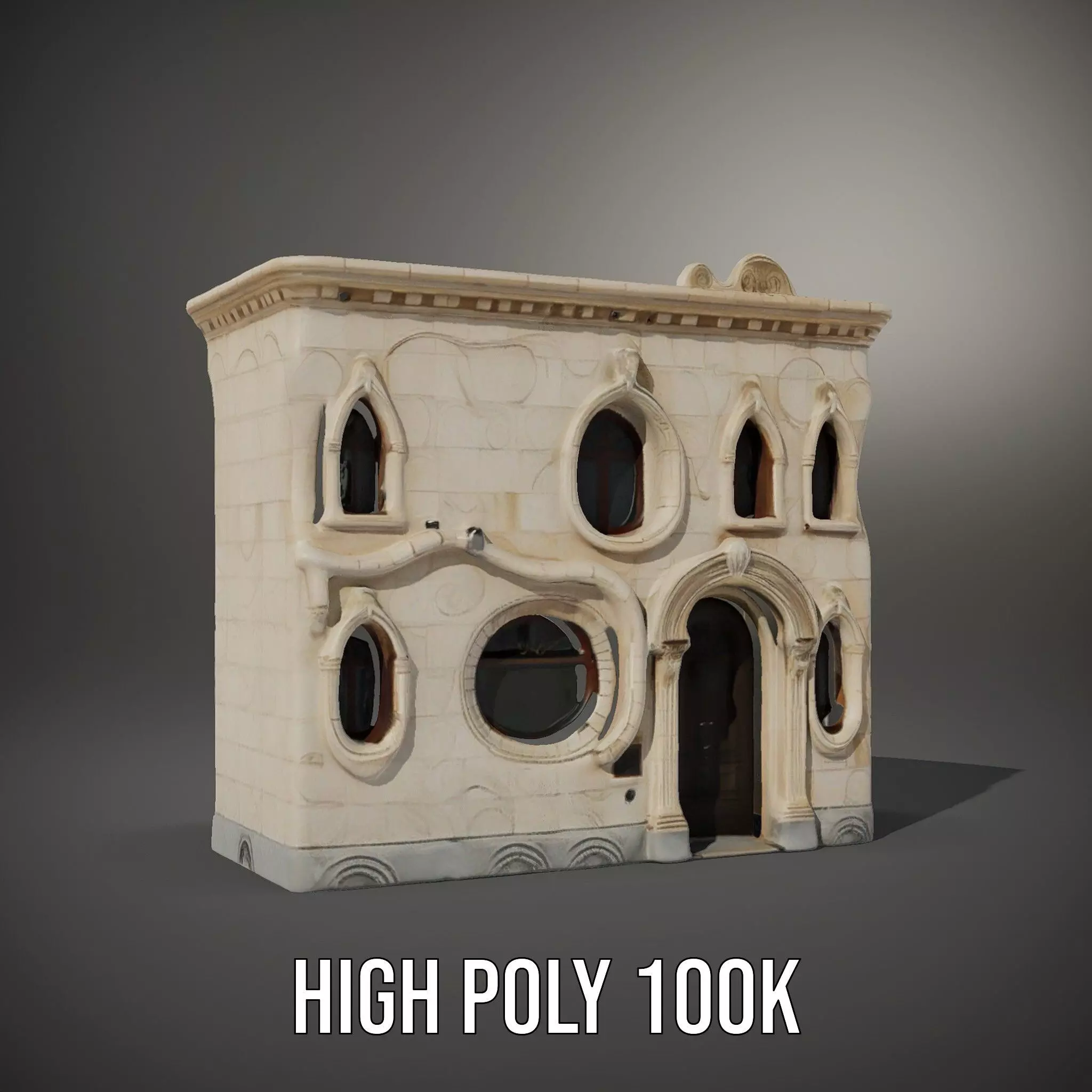 Art Nouveau Facade model pack Low-poly 3D model_11