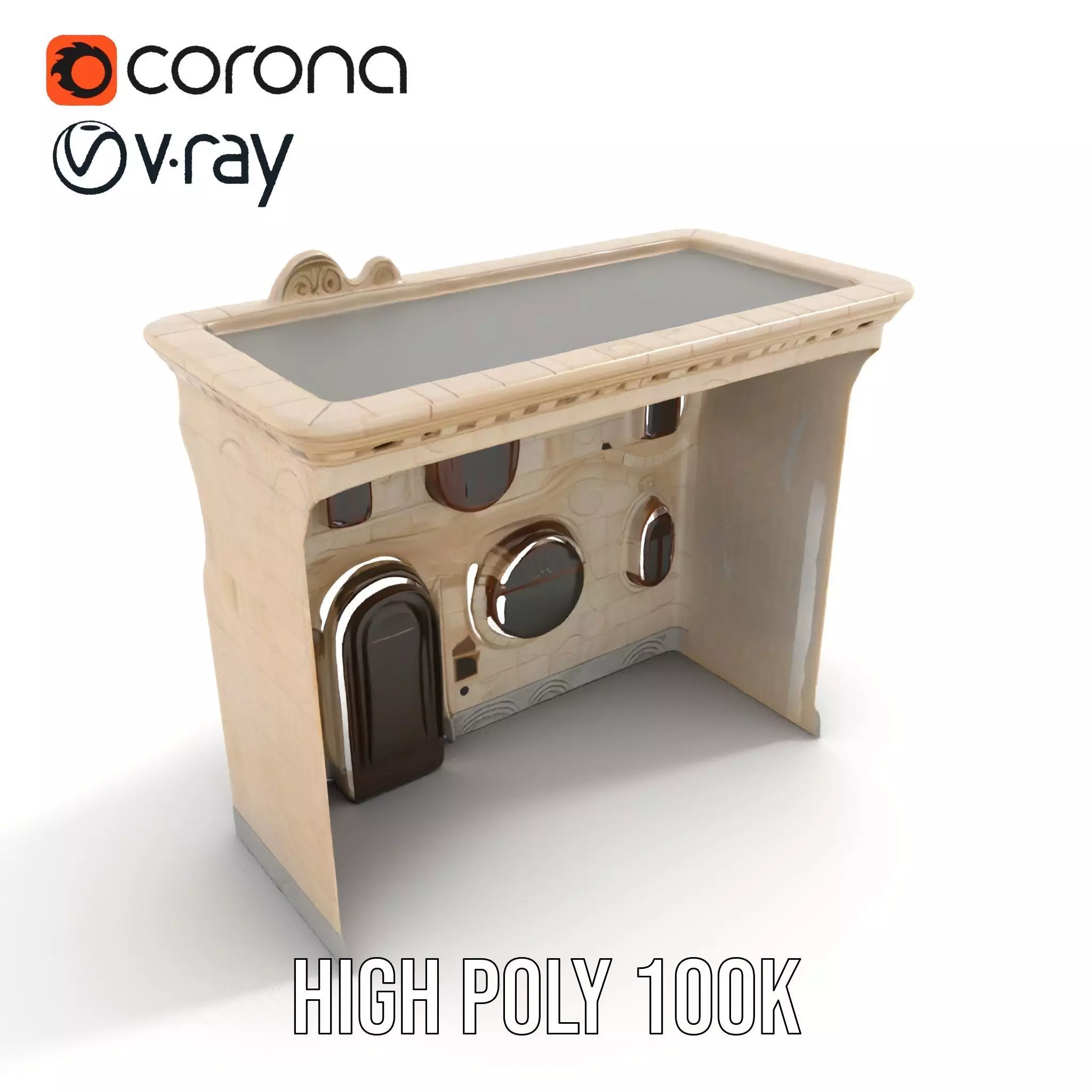 Art Nouveau Facade model pack Low-poly 3D model_25