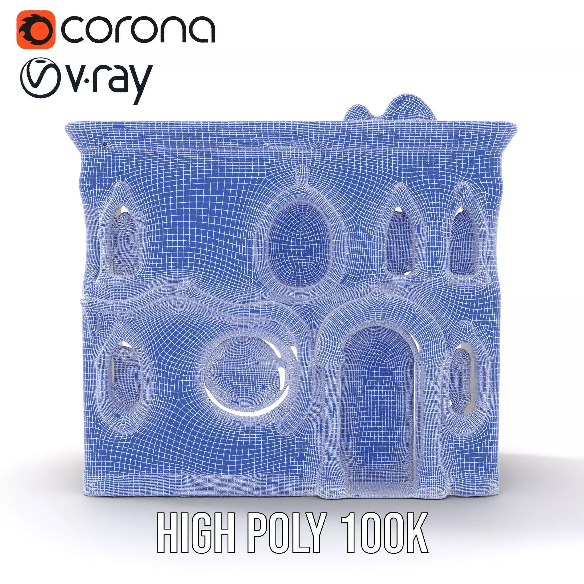 Art Nouveau Facade model pack Low-poly 3D model_33