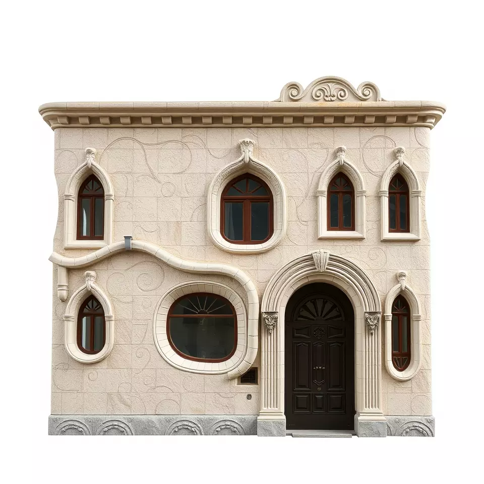 Art Nouveau Facade model pack Low-poly 3D model_3