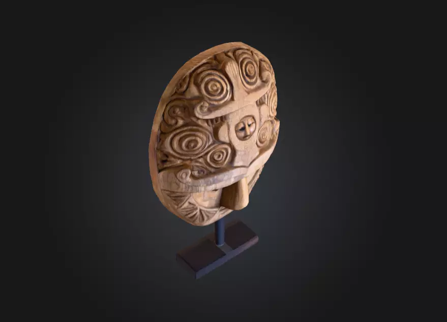 Ancient Tribal Mask Low-poly 3D model_13
