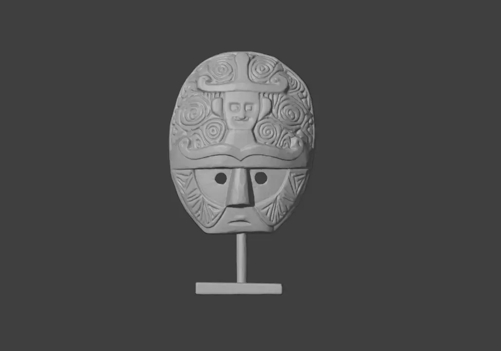 Ancient Tribal Mask Low-poly 3D model_21