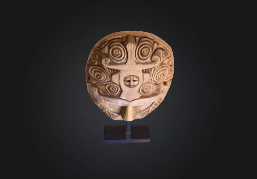 Ancient Tribal Mask Low-poly 3D model_11