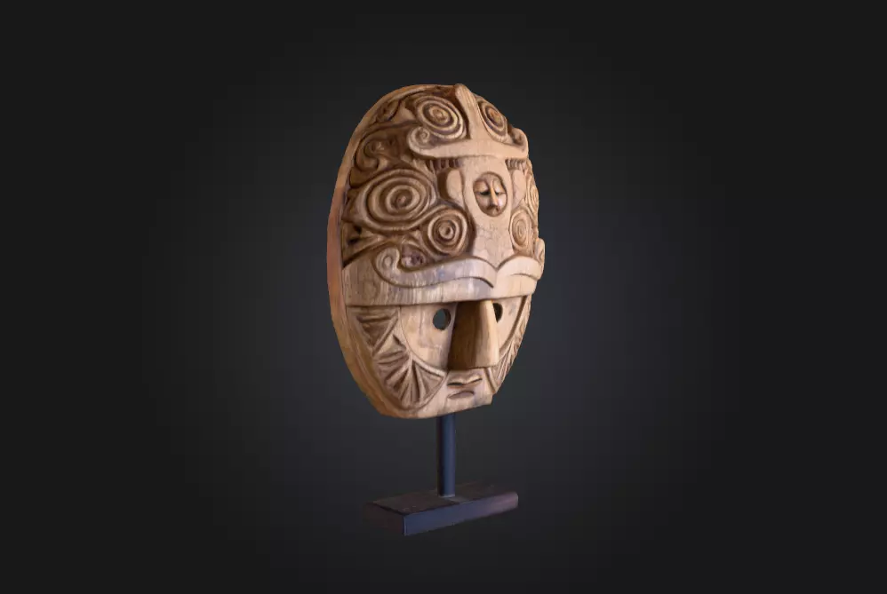 Ancient Tribal Mask Low-poly 3D model_8