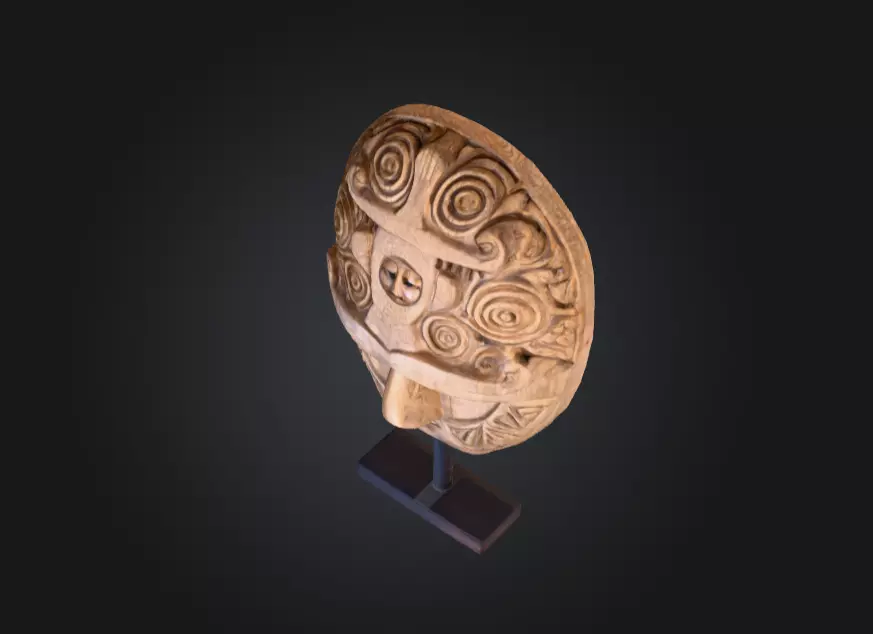 Ancient Tribal Mask Low-poly 3D model_7
