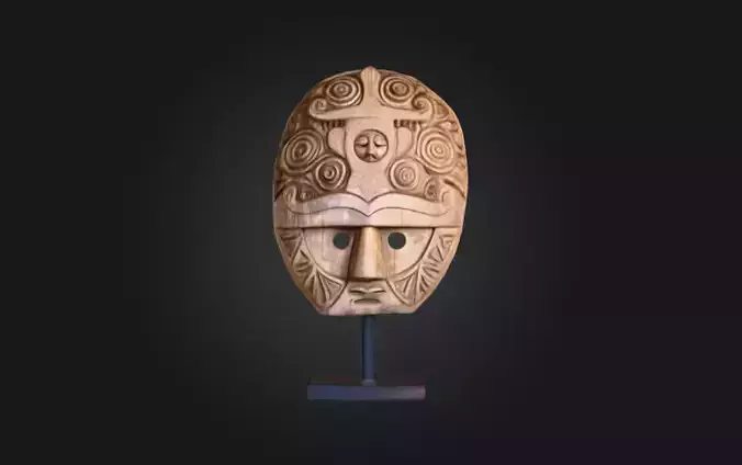 Ancient Tribal Mask Low-poly 3D model Ancient Tribal Mask Low-poly 3D model
