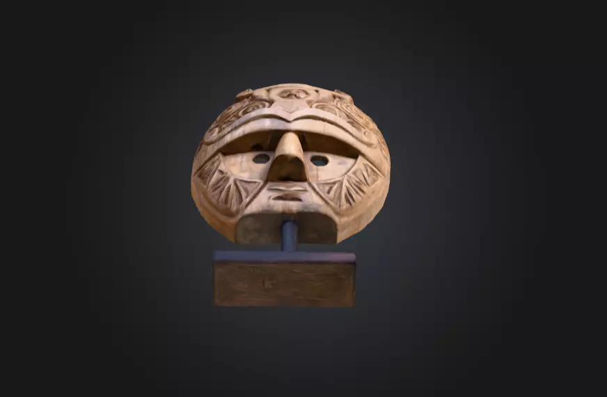 Ancient Tribal Mask Low-poly 3D model_14