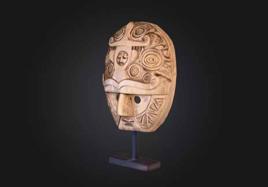 Ancient Tribal Mask Low-poly 3D model_9