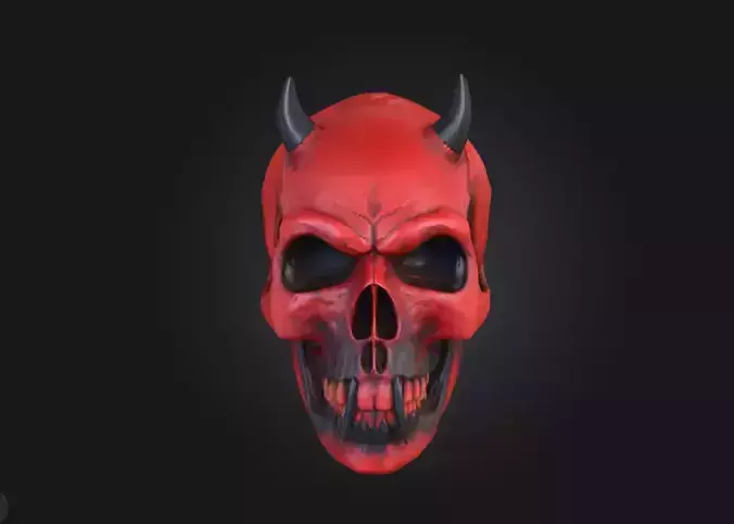 Infernal Skull Low-poly 3D model