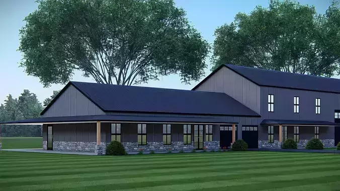 Modern Barndominium House Two Story Metal Building Home 