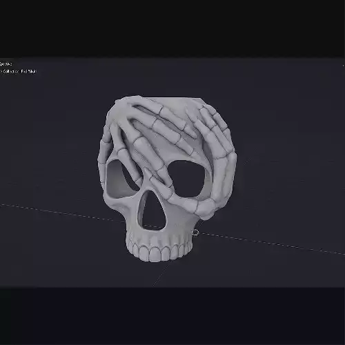 Skeleton Hands Skull 3D Model Halloween mask