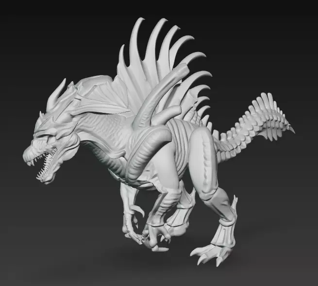 Espinosaurio Xenomorfo 3D print model_0