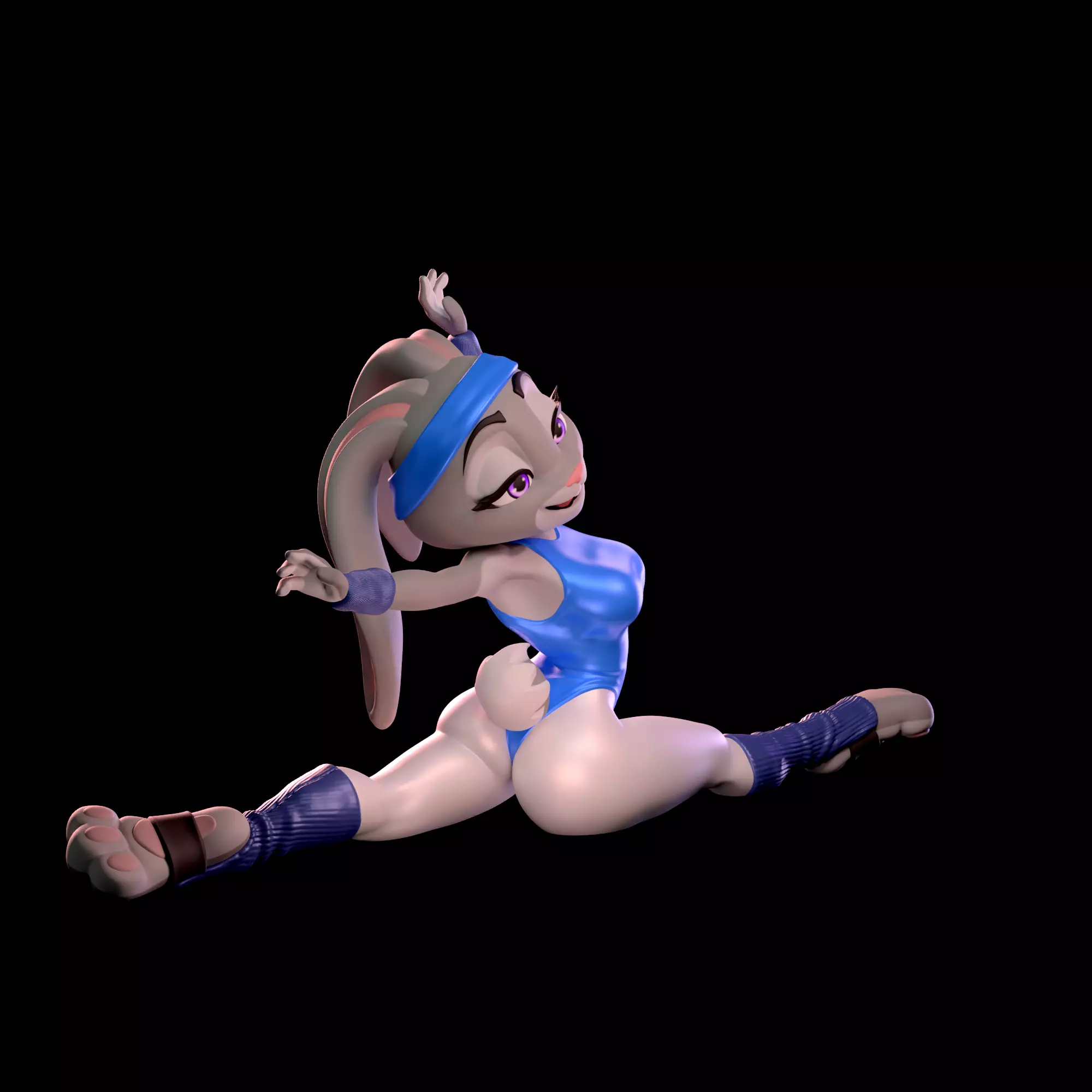 Judy Hopps 80s Fitness Collection With NSFW Variant 3D print model_4