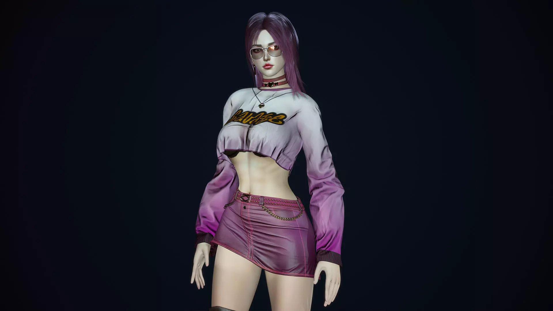 Fashion Girl Low-poly 3D model_14