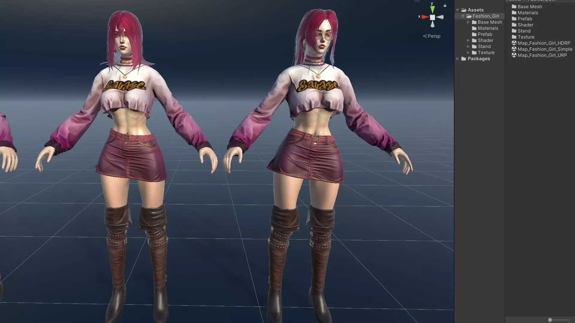 Fashion Girl Low-poly 3D model_23