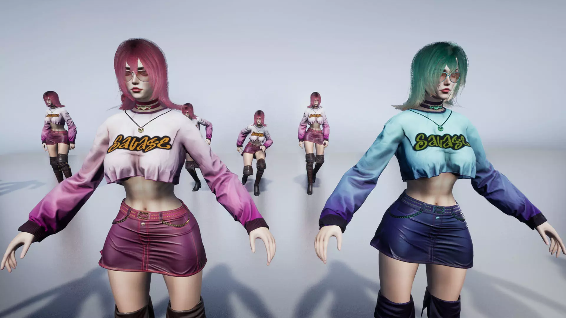 Fashion Girl Low-poly 3D model_21