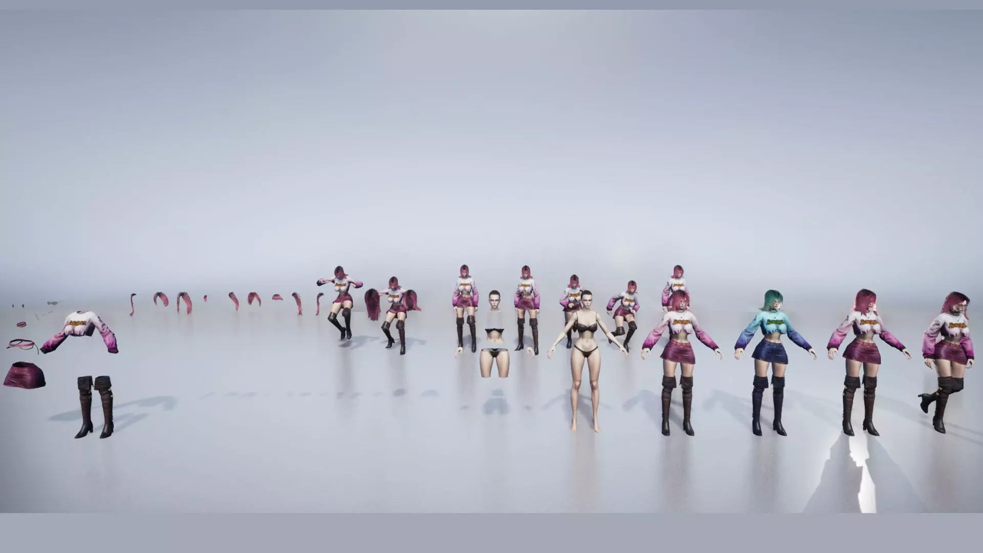 Fashion Girl Low-poly 3D model_18