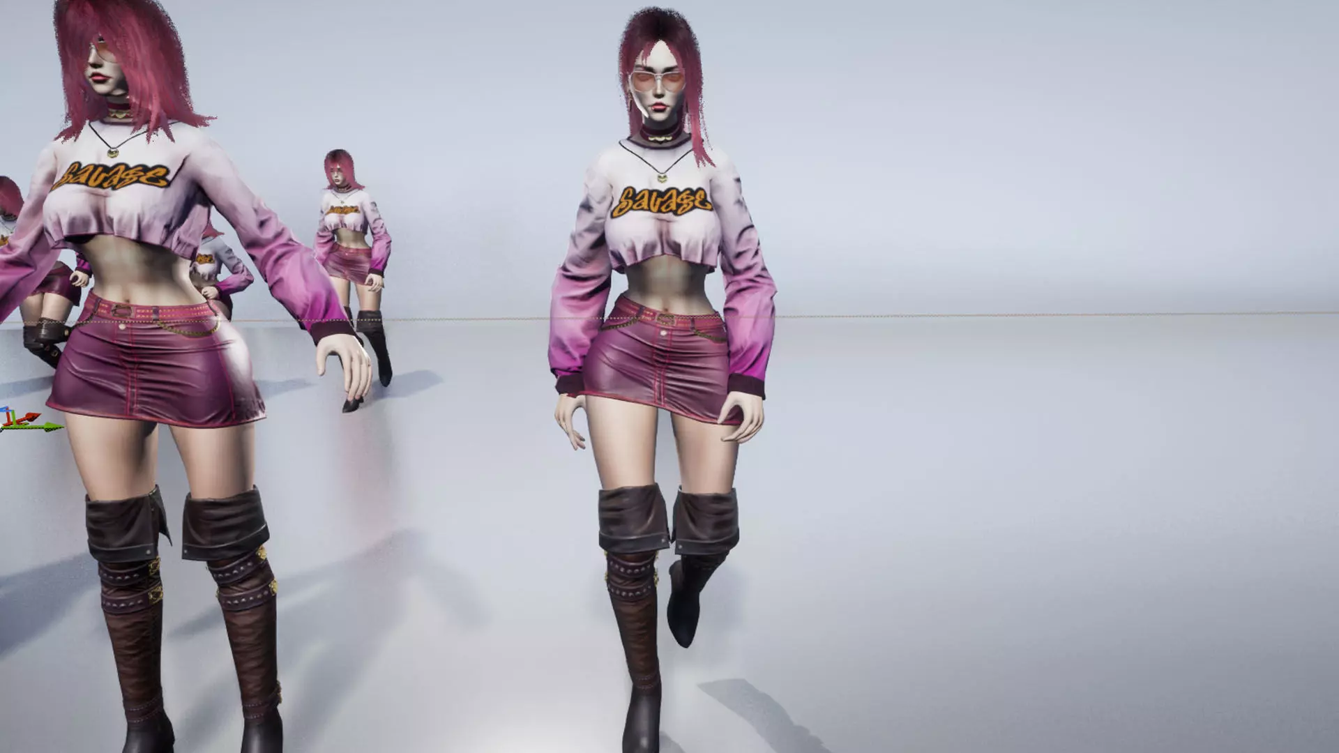 Fashion Girl Low-poly 3D model_20